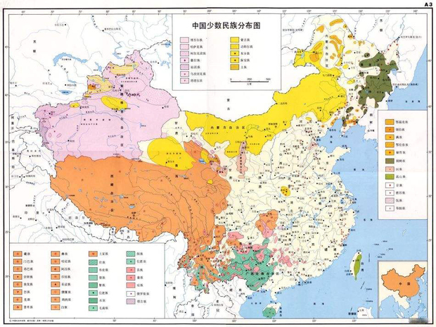 中国的少数民族人口在100万以上的有壮,蒙古,回等18个民族;人口在10万