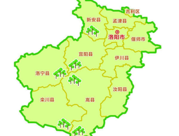 洛阳市九县六区地图图片
