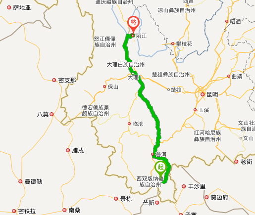 西双版纳到丽江有多少公里