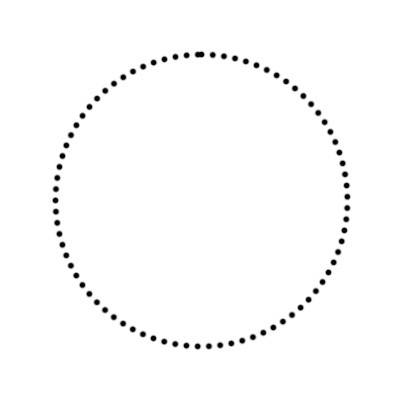 如何在ps做一个圆,边框为虚线