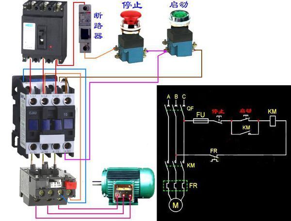 请问图中的接触器a1和a2应该怎样接?拜托求解答