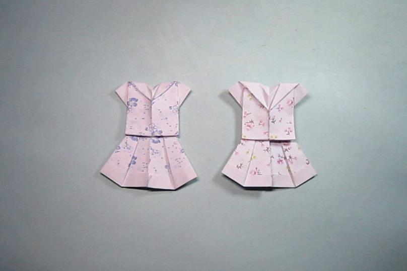 视频:简单的手工折纸服装裙子,3分钟学会小碎花裙子的折法