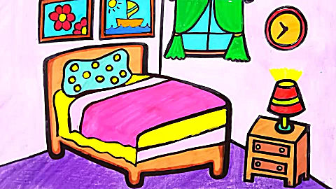 儿童绘 画简笔画: 老虎宝宝的卧室