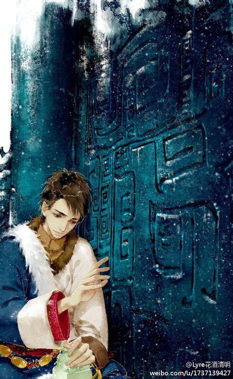 的一张封面照,上面有青铜门,还有吴邪,是一名颇为有名的漫画家画的