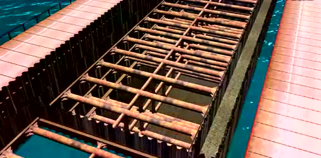 双排拉森钢板桩围堰施工动画,建造师实务知识点复习