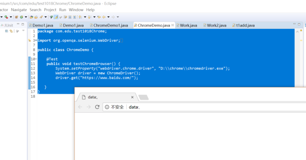 运行 到谷歌浏览器提示 不安全 data:,请问如何