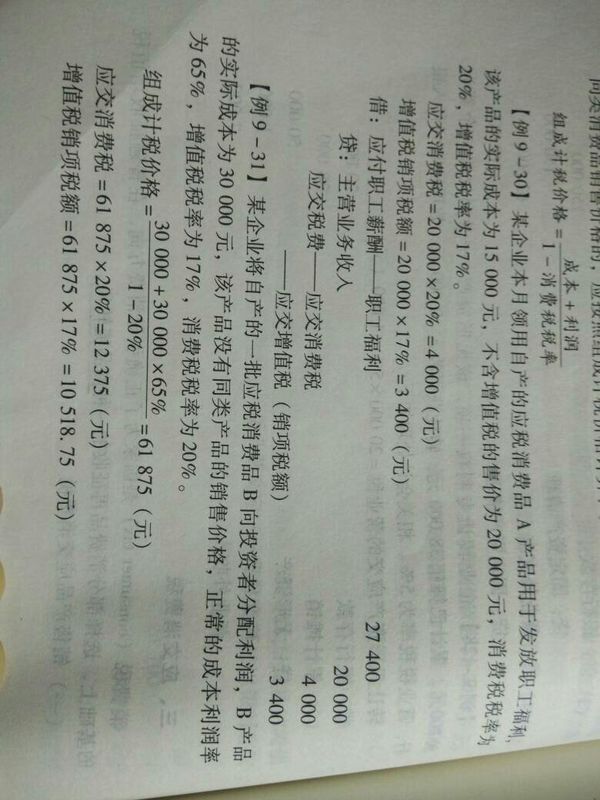 求问为什么第一道例题主营业务收入是计税价格