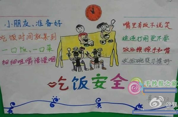 小学生手抄报图片大全学会吃饭 懂得节约