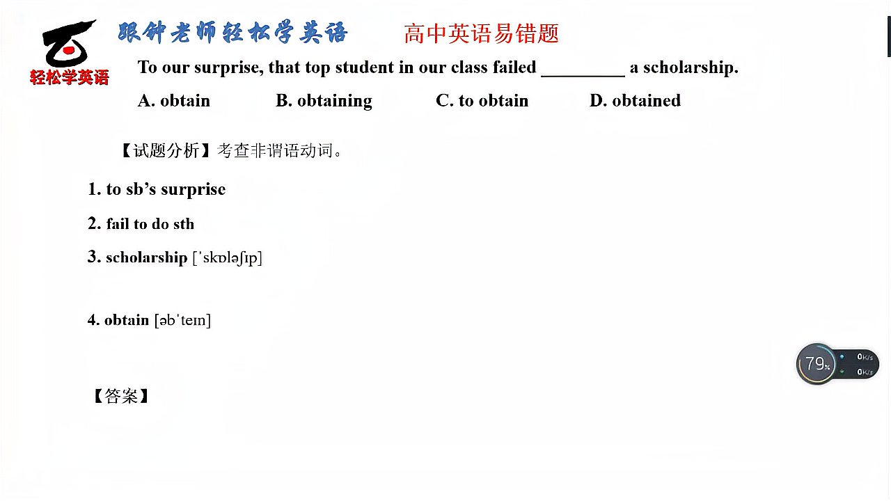 [图]高中英语选择题-21什么时候用非谓语? fail之后接动词的什么形式?