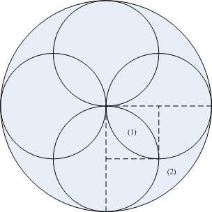 如图,大圆的直径为4厘米则阴影部分的面积为多少?