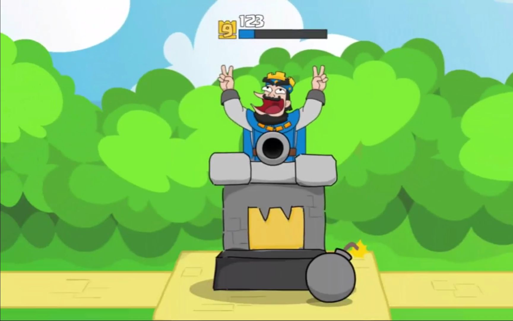 皇室战争漫画系列第六集:国王惨死在气球兵的炸弹下