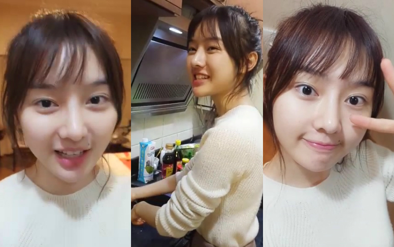 【snh48】171017 邱欣怡直播【素颜做饭 居家直播】