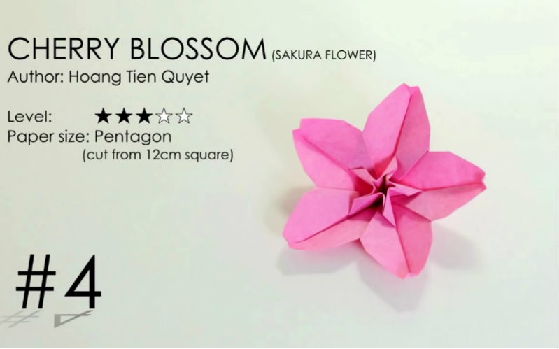 [图]折纸教程-樱花 Origami Cherry Blossom - Hoa Anh đào (Hoang Tien Quy