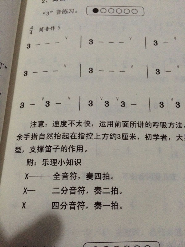 笛子,请问这个全音符,奏四拍,是什么意思,具体怎么吹呢