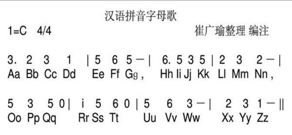 汉语拼音字母表儿歌怎么唱