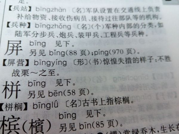 屏bing字在字典里的字意