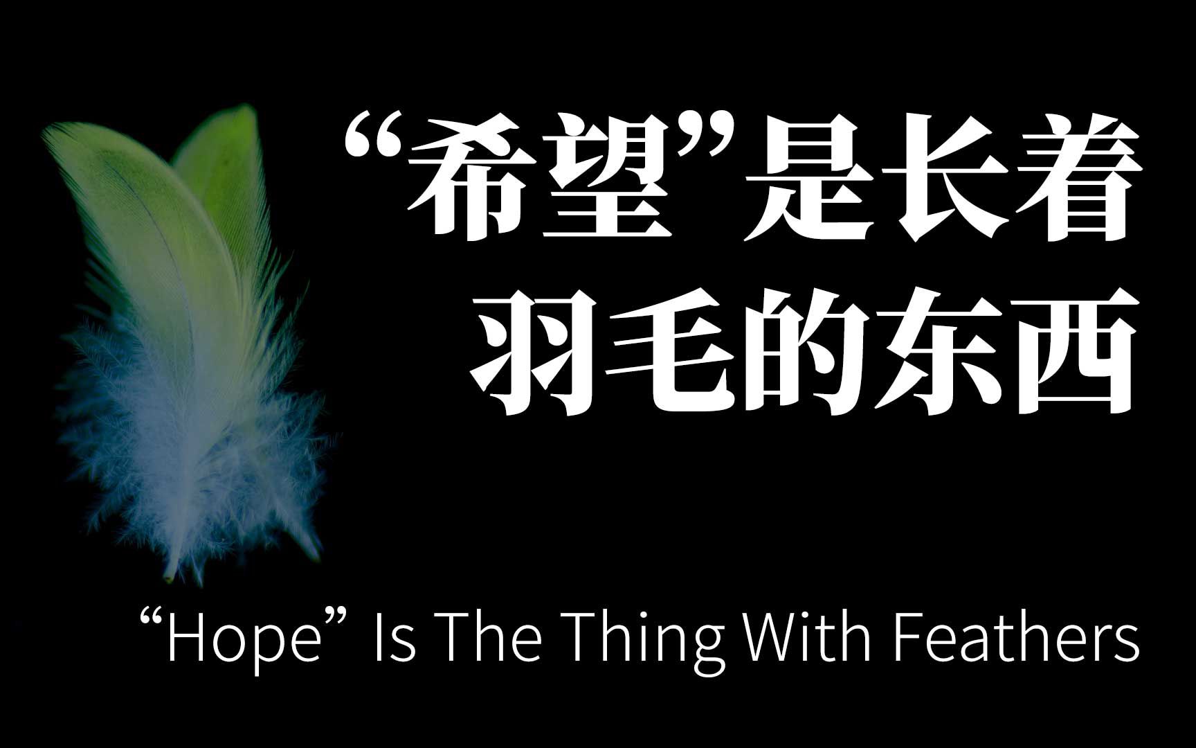 [图][英文诗朗诵] 希望是长着羽毛的东西 (Hope Is The Thing With Feathers)(艾米莉·狄金森)