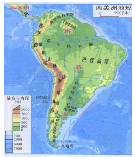 南美洲自然带分布图图片