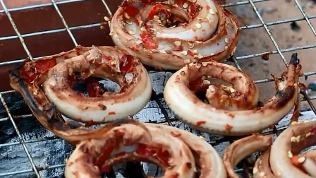 视频:小姐姐的烤蛇肉,真佩服他的勇气!