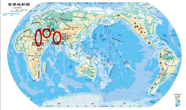 古尼羅河,古印度河,兩河流域在什麼地理位置?