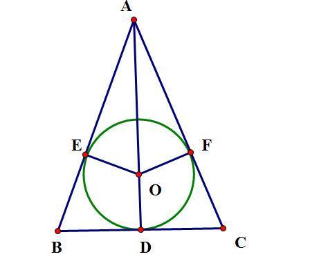 圓o是△abc的內切圓 切點分別為d,e,f ab=ac=13 bc=10 求圓o的半徑