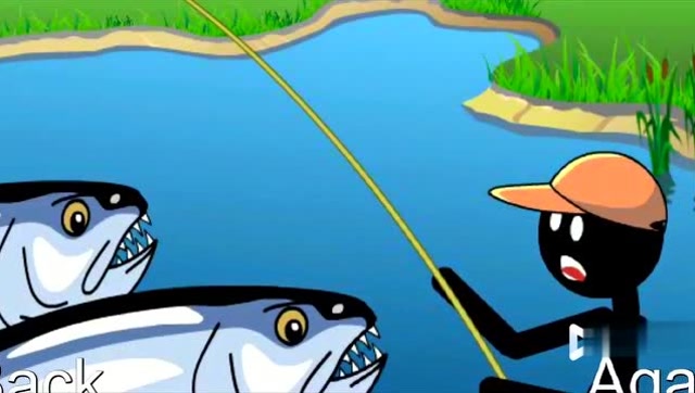 火柴人:钓鱼意外频出 恶搞火柴人 精彩动漫