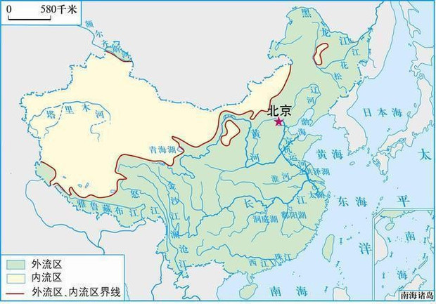 中国的主要河流和湖泊图
