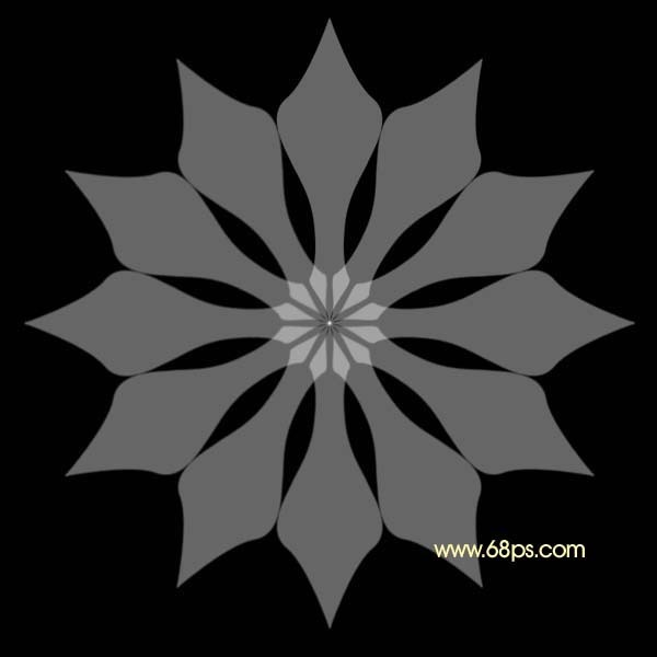 使用ps钢笔和滤镜制作漂亮的金色花朵