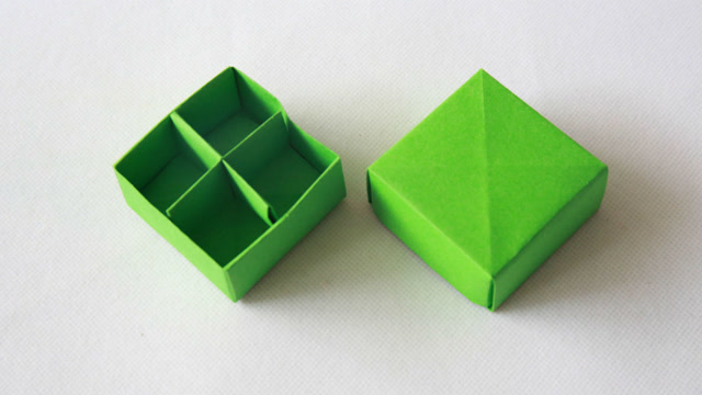 折纸大全,四方格 小盒子折纸,手工diy折收纳盒的另一种方法!
