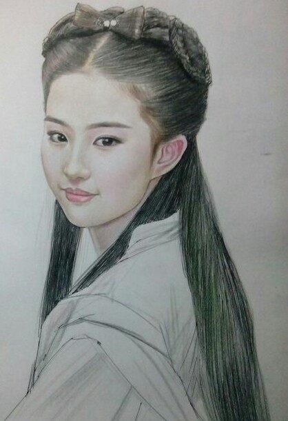 何伟众画画 - 刘亦菲小龙女