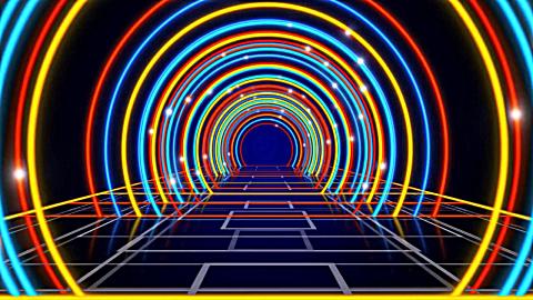 b05动感彩虹变换效果音乐舞蹈led舞台背景视频素材