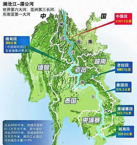 澜沧江 湄公河流域在各国被称为什么