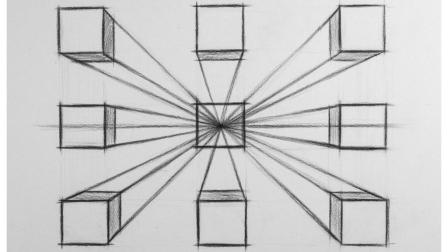 030 【素描基础】 平行透视(一点透视)