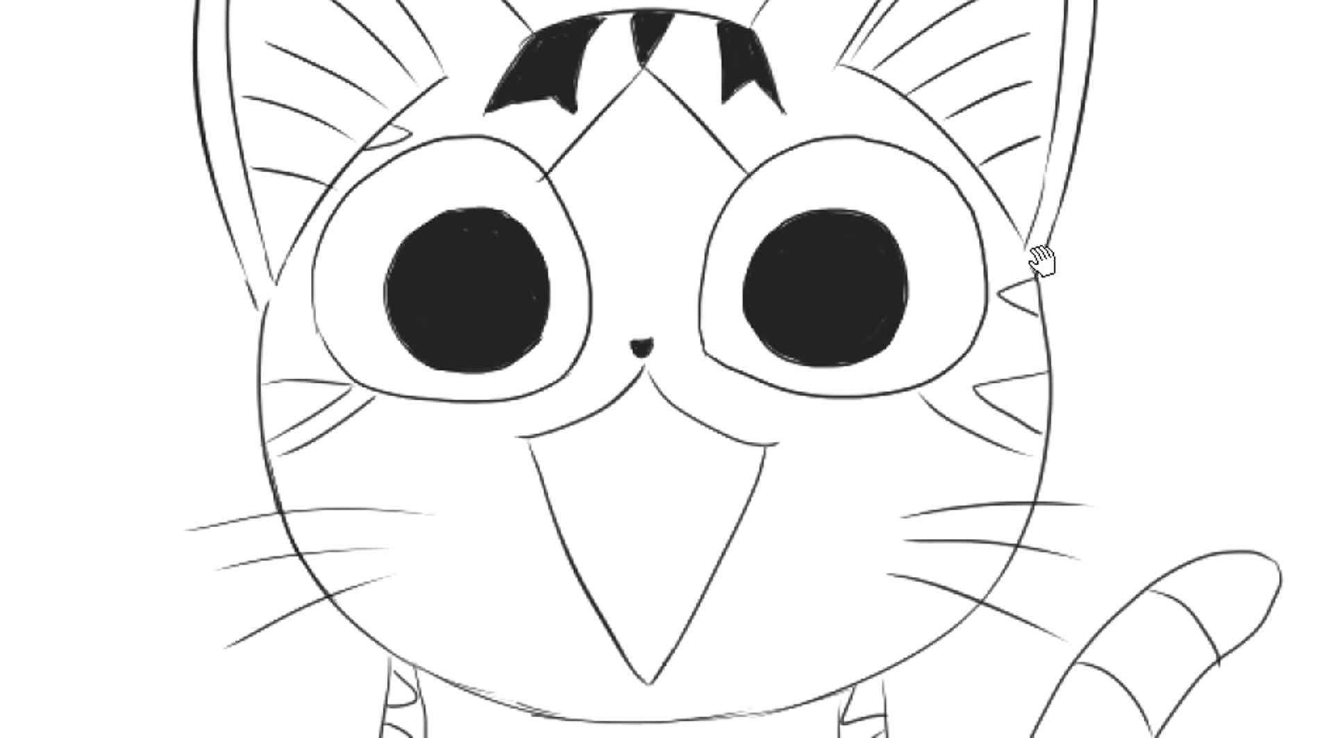 [小林简笔画]绘画儿童亲子动画片《甜甜私房猫》中可爱的小起猫