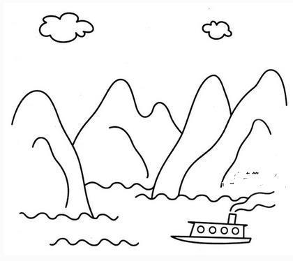 桂林山水儿童简笔画图片