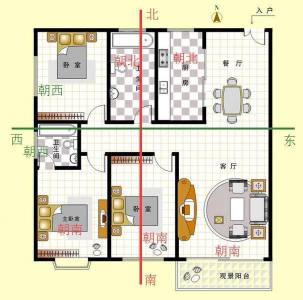 坐东向西房子厕所位置图片