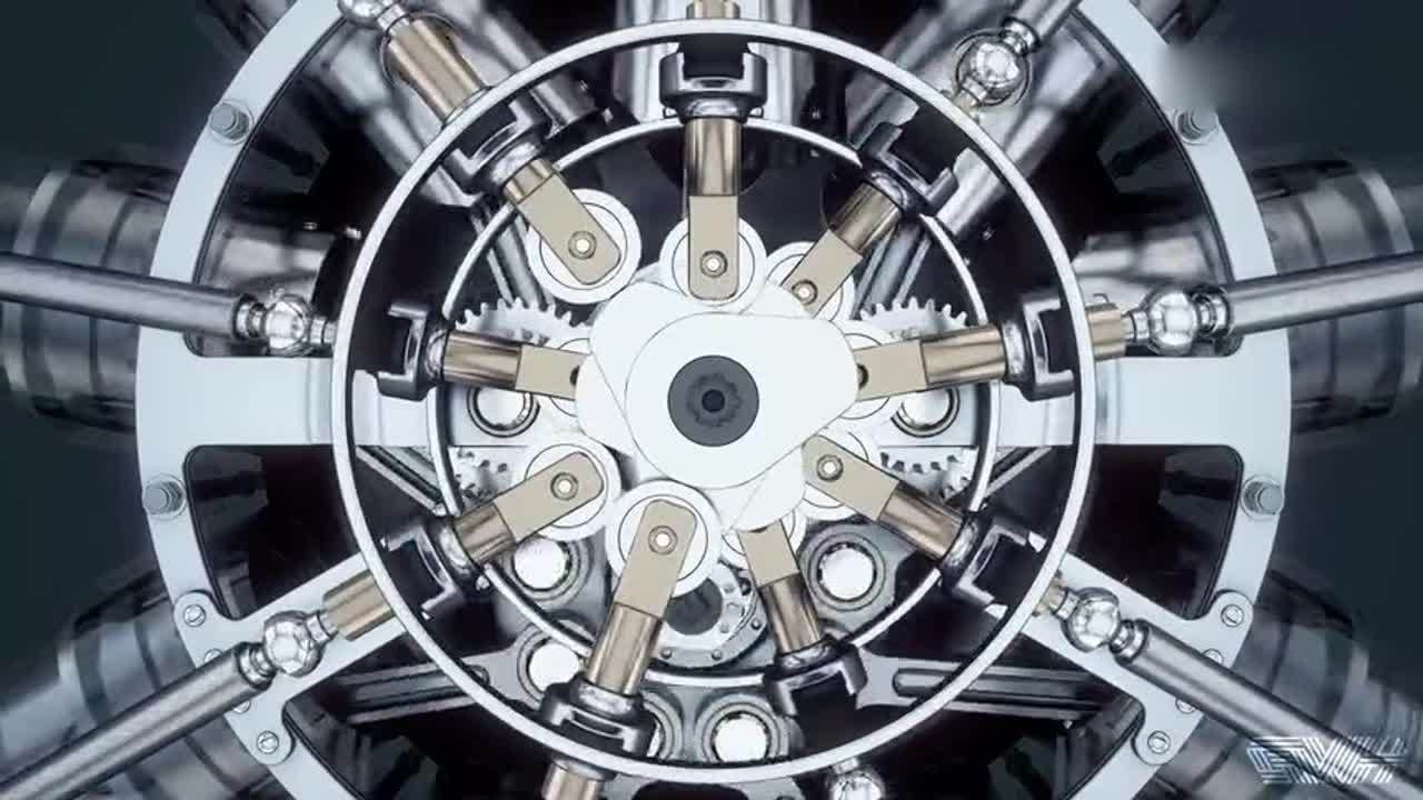  b>星型发动机 /b>是如何运行的?3d动画演示让你看个明明白白