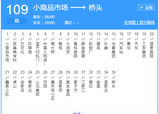 威海109路公交车路线
