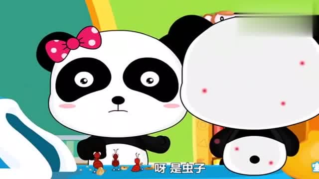 熊猫奇奇妙妙:不能在床上吃东西,这样习惯不好哦