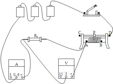 用伏安法測電阻rx的阻值實驗中,所給的實驗器材有:電源,電流表,電壓表