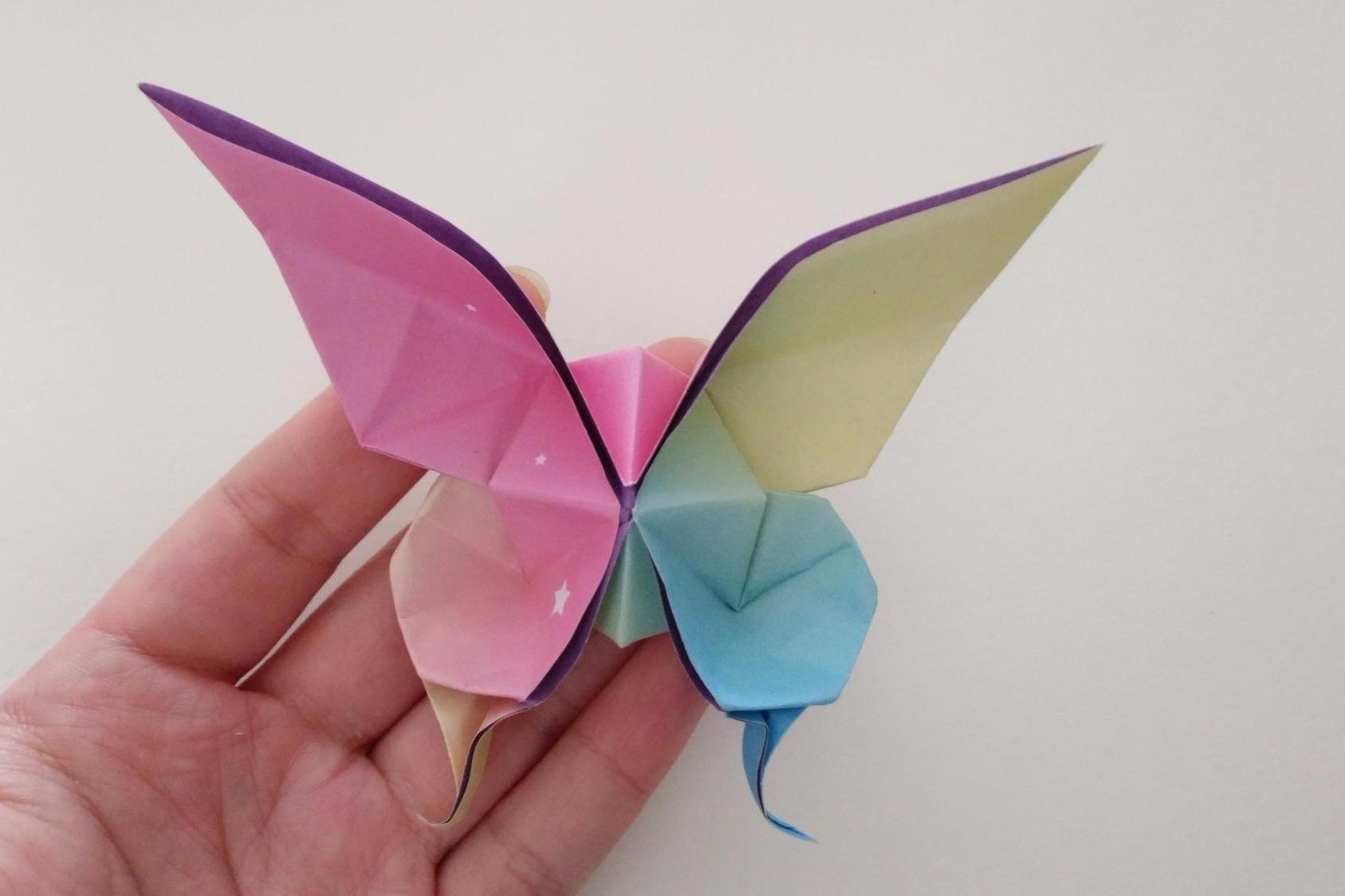 一张纸折出漂亮的蝴蝶,做法简单关键漂亮,手工折纸视频教程