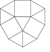 用正三角形与正方形进行密铺,它每一顶点处有 3 个正三角形与 2 个正