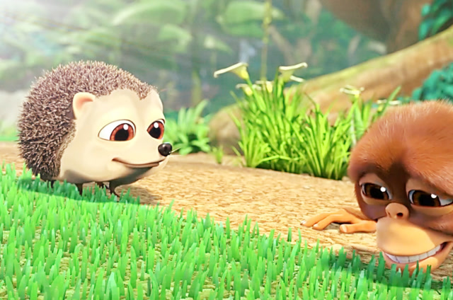 爆笑丛林:大象和猴子被耍的团团转,刺猬奸诈的笑了