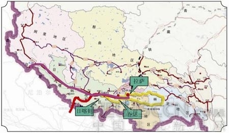 拉日铁路的路线