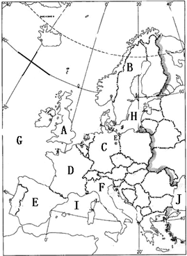 欧洲西部地图无字图片