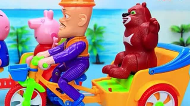 熊出没之秋日团团转 熊熊乐园光头强的三轮车拉熊大