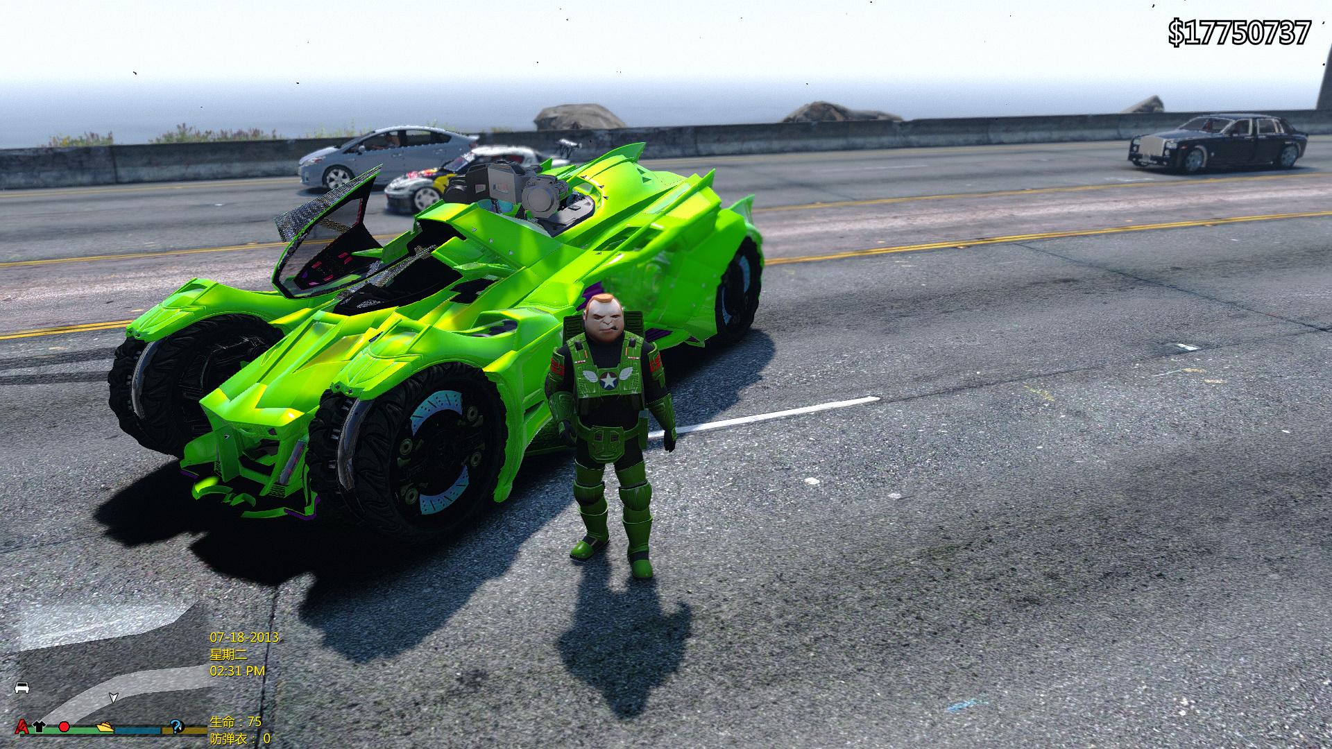 gta5 全绿的蝙蝠战车,路人都被绿到了