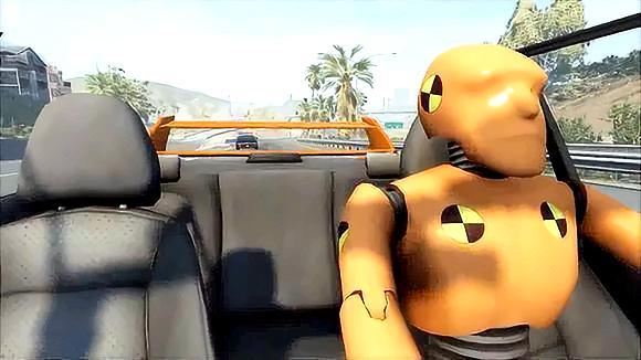 视频-beamng: 假人模拟如何通过激烈 汽车碰撞摆脱警车,画面太刺激!