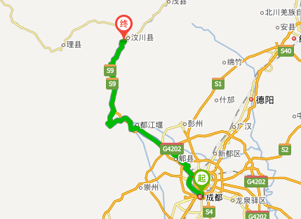 成都至汶川沙窝子