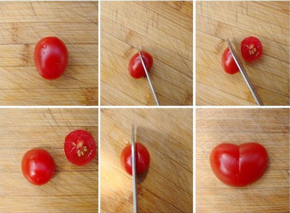 圣女果怎么切爱心?